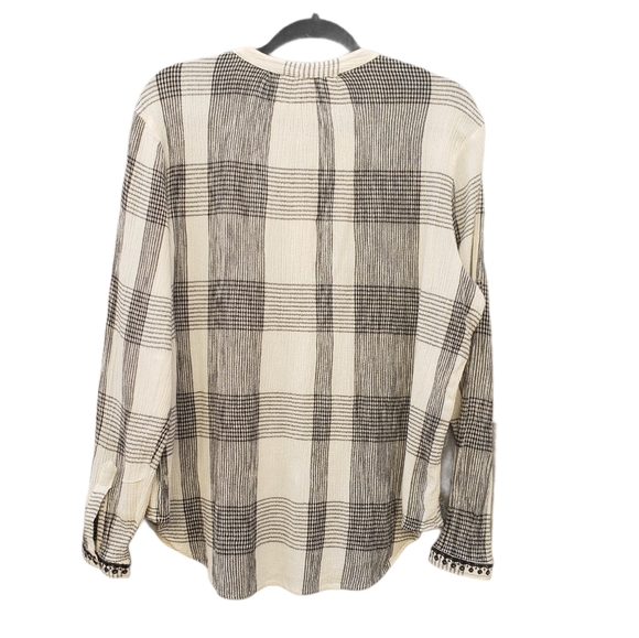 Lucky brand long sleeve henly neck shirt sz L - Picture 6 of 7